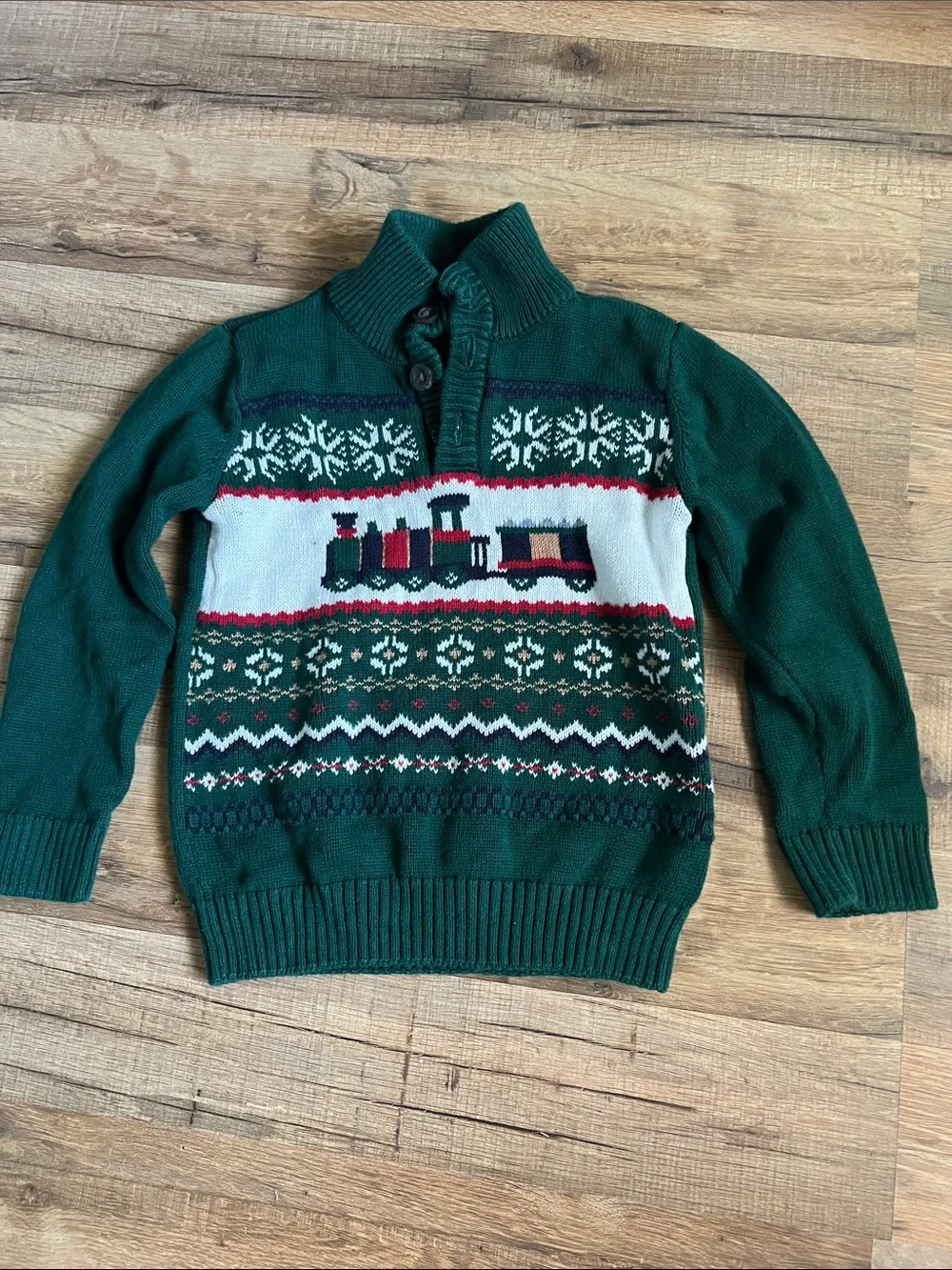 The Children's Place Mock Turtleneck Long Sleeve train knit Sweater toddler 3T
